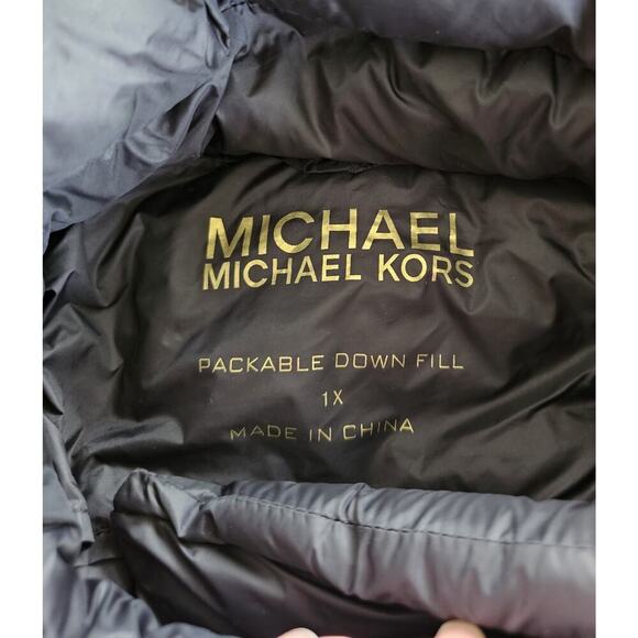 Michael Kors Packable Down Fill Black Puffer Longline Jacket Women's Size 1X - Picture 2 of 8
